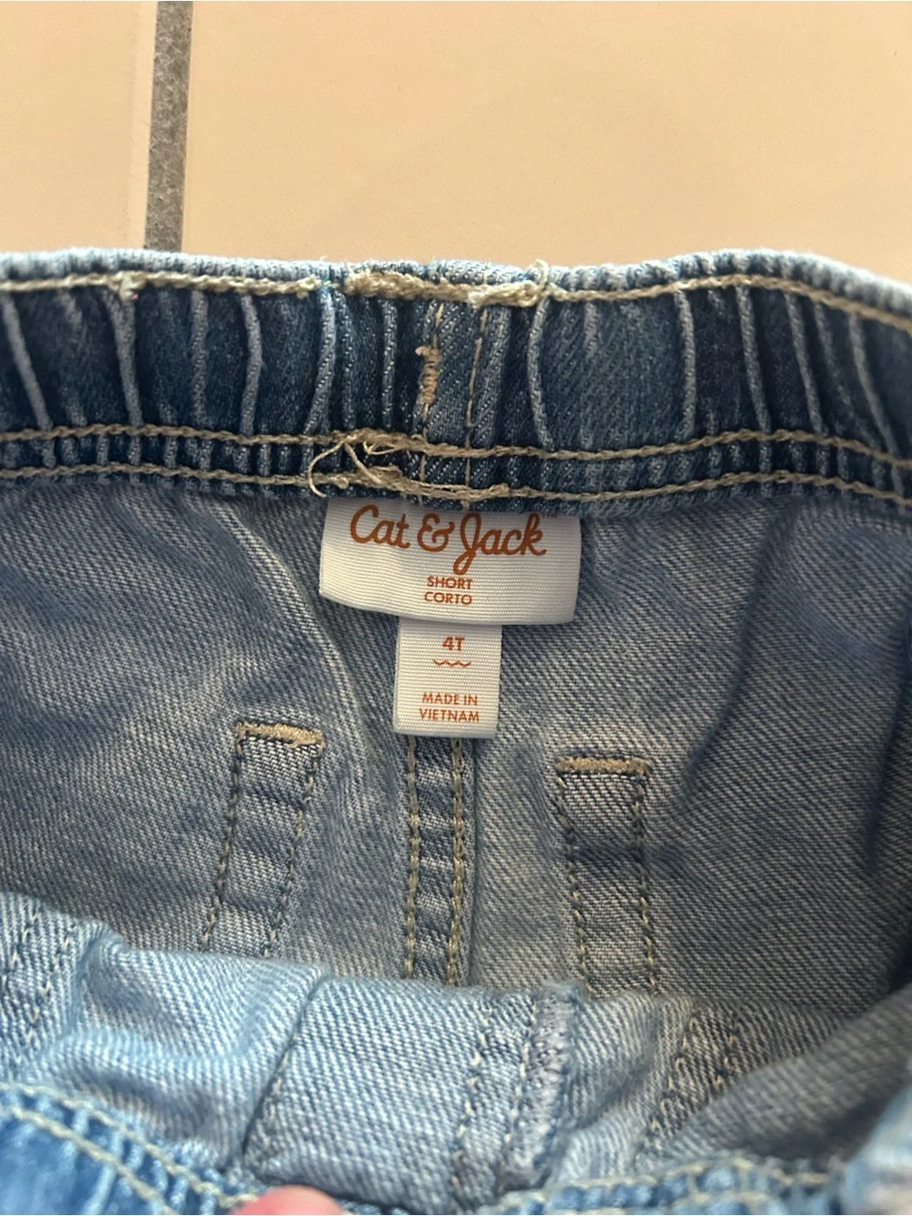 Kids Light Blue Denim Drawstring Shorts